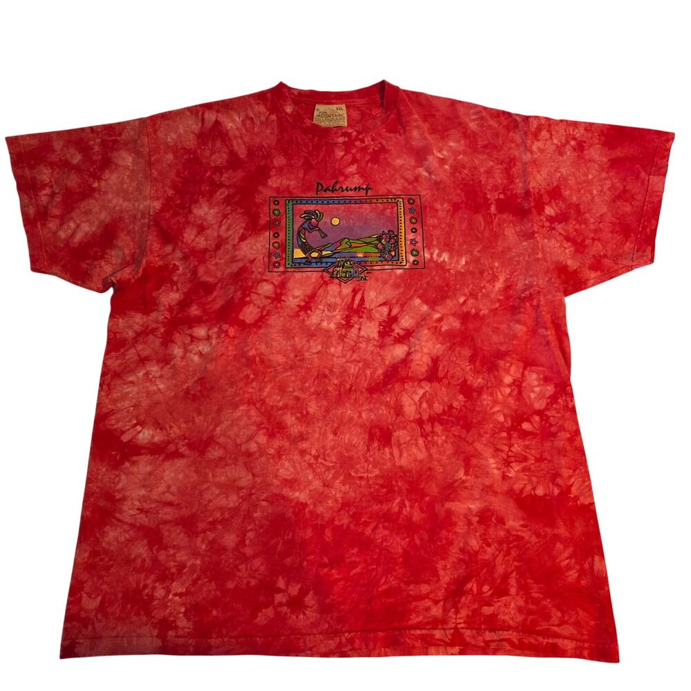 The Mountain Pahrump Kokopelli Tie Dye T-Shirt XXL Red Souvenir‎ Boho Gorpcore